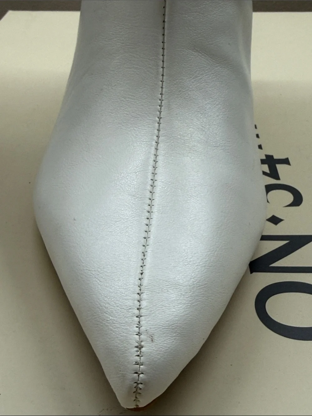 ON 34TH RACHELLE BONE SM Knee-High Pointed Toe Heel Boots Women’s Size 6.5 NWT